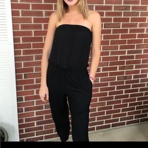 Aritzia Black Strapless Jumpsuit